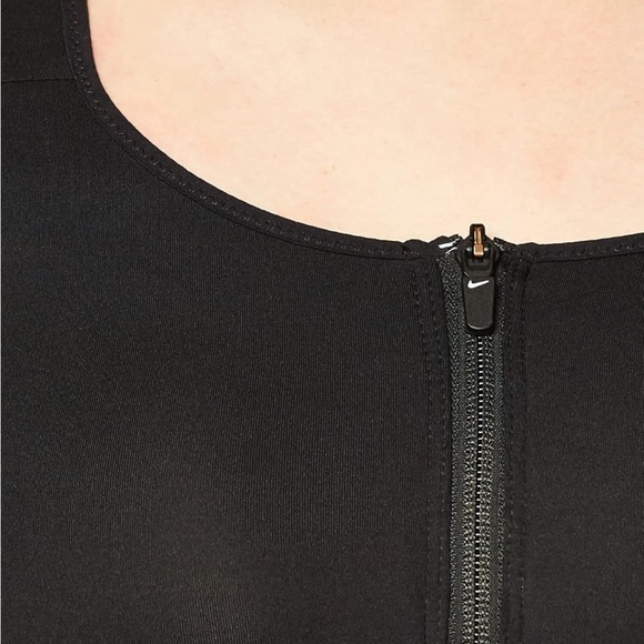 (3) THREE Nike DRI-Fit Shape Support Zip Front Padded Sports Bra Black medium - Picture 4 of 16